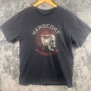 Harley-Davidson "Hardcore Motorcycles" Mohawk Skull graphic t-shirt Medium/BLK